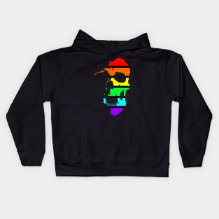 Neon Rainbow Skull Kids Hoodie